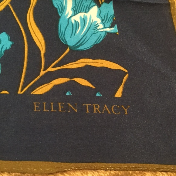 Ellen Tracy floral silk scarf - Picture 2 of 4